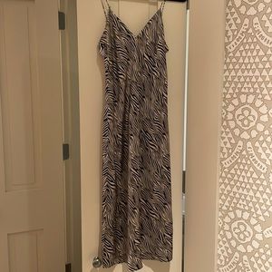 CAMI NYC Raven slip dress in zebra print silk